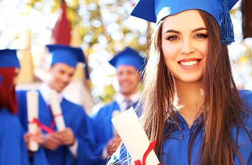 Photo of a young girl at her graduation.