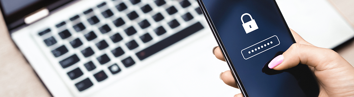 Woman Logging in to banking on phone