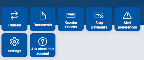 Screenshot from online banking that shows how to order checks online